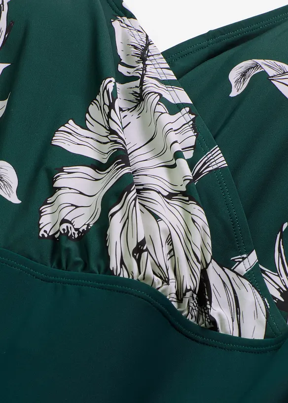 Maillot 1 pi&egrave;ce sculptant &agrave; col en V, maintien l&eacute;ger, bonprix