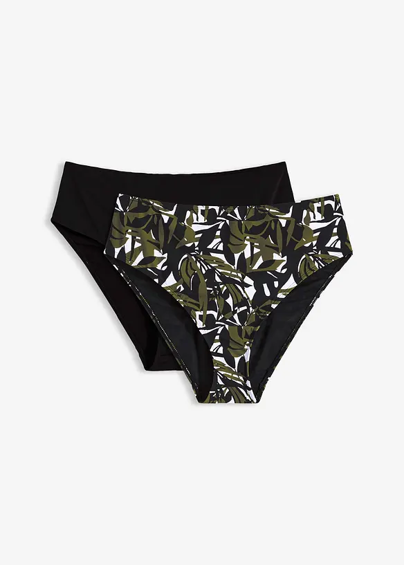 Lot de 2 bas de maillots taille haute sculptants, maintien l&eacute;ger, bonprix