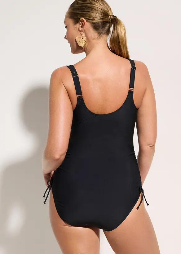 Maillot 1&nbsp;pi&egrave;ce sculptant avec la&ccedil;ages, maintien l&eacute;ger, bonprix