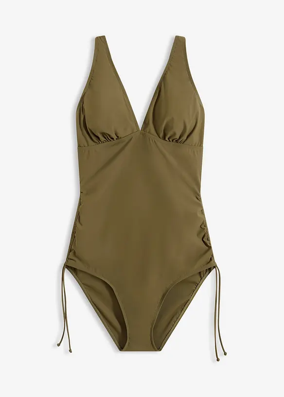 Maillot 1&nbsp;pi&egrave;ce sculptant avec la&ccedil;ages, maintien l&eacute;ger, bonprix