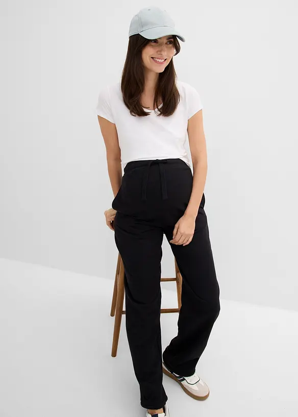 Pantalon sweat de grossesse, largeur r&eacute;glable, 100% coton, bonprix