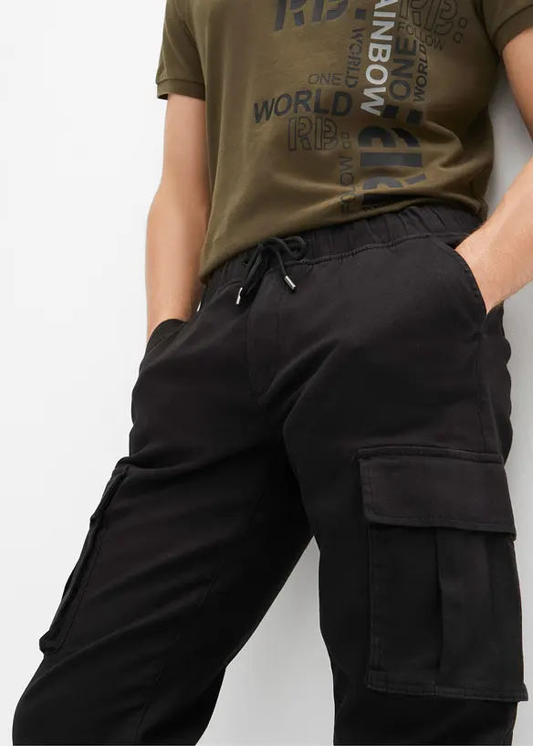 Pantalon jogger cargo droit, regular, bonprix