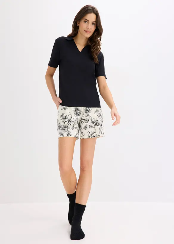 Pyjashort avec T-shirt polo 100% coton, bonprix