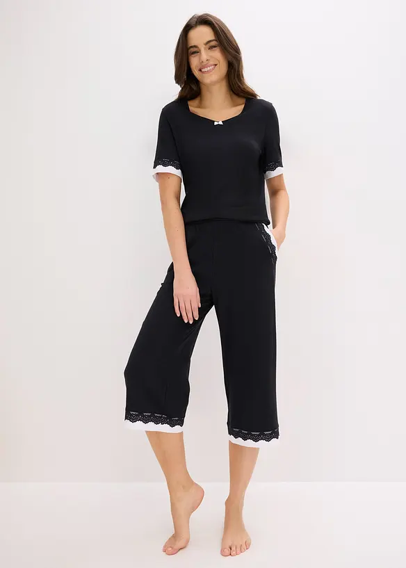 Pantalon de pyjama ample et doux, longueur 3/4, bonprix