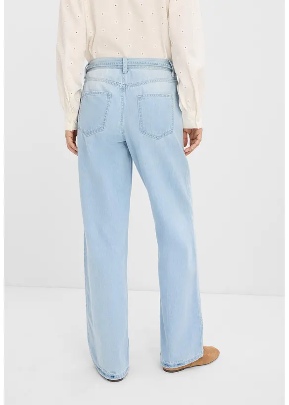 Jean large taille mi-haute avec ceinture, bonprix