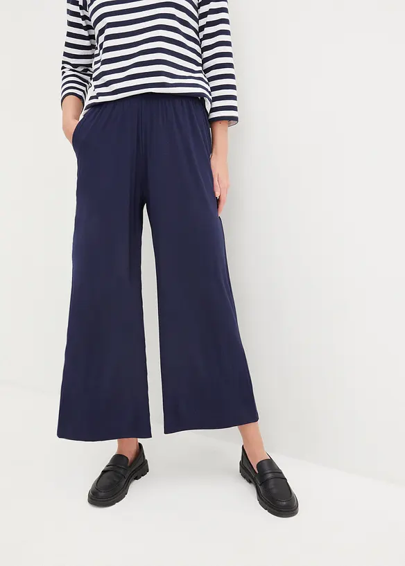 Pantalon fluide en jersey viscose, longueur 7/8, bonprix