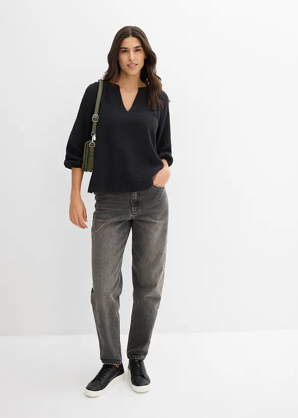 Blouse oversize en gaze de coton, bonprix