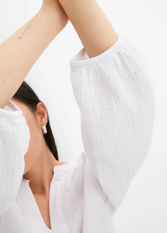 Blouse oversize en gaze de coton, bonprix