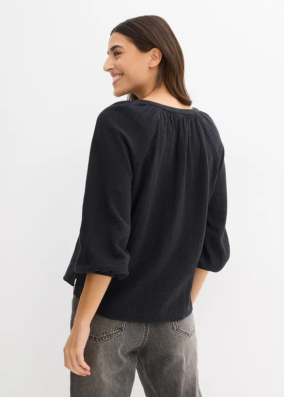 Blouse oversize en gaze de coton, bonprix