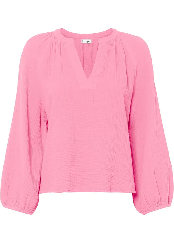 Blouse oversize en gaze de coton, bonprix