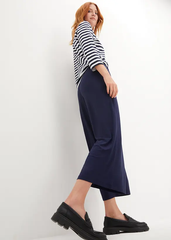 Pantalon fluide en jersey viscose, longueur 7/8, bonprix
