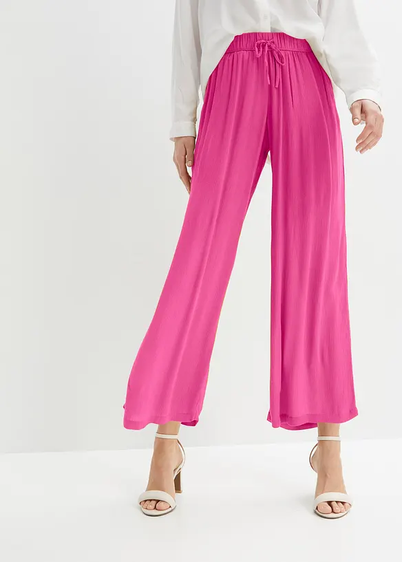 Pantalon en viscose, taille &eacute;lastiqu&eacute;e, bonprix