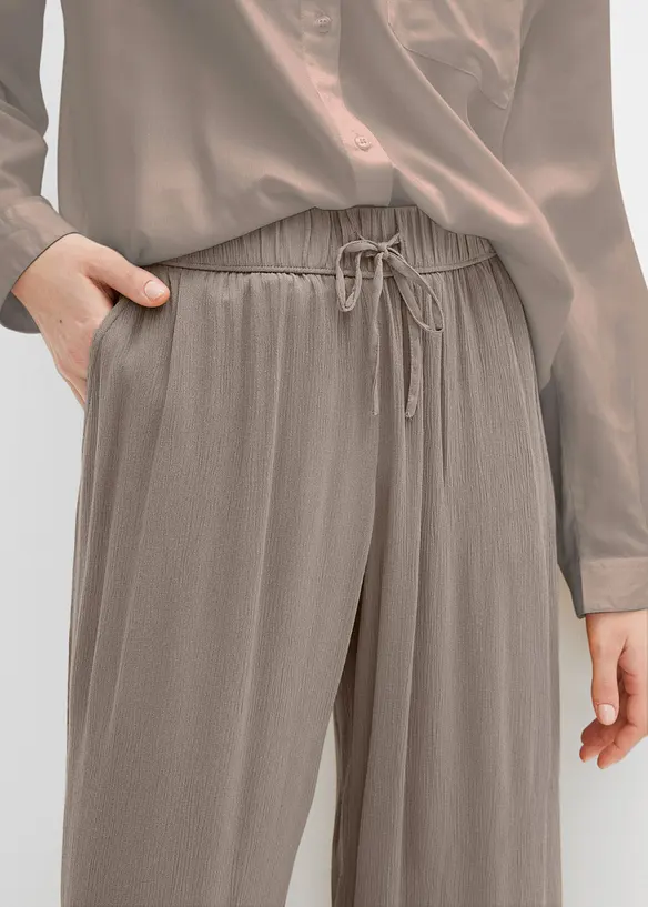 Pantalon en viscose, taille &eacute;lastiqu&eacute;e, bonprix