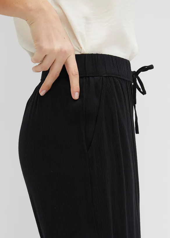Pantalon en viscose, taille &eacute;lastiqu&eacute;e, bonprix