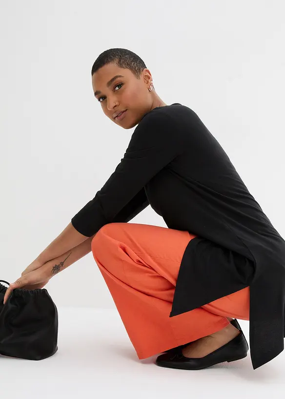 T-shirt long en coton et viscose, bonprix