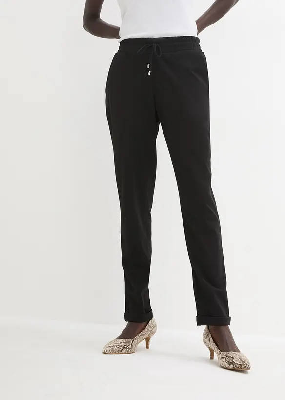 Pantalon jogger en viscose m&eacute;lang&eacute;e, bonprix