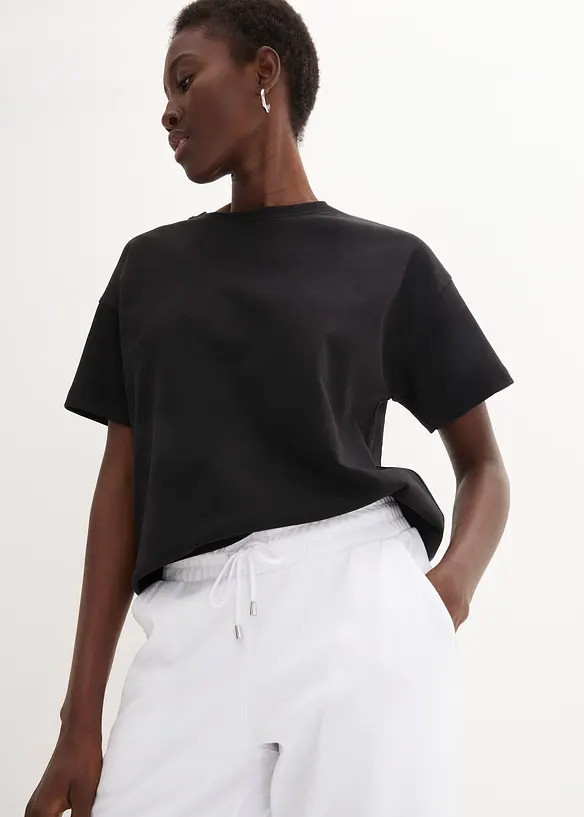 Pantalon jogger en viscose m&eacute;lang&eacute;e, bonprix