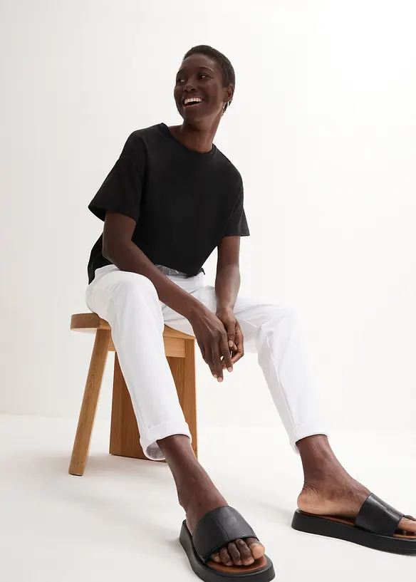 Pantalon jogger en viscose m&eacute;lang&eacute;e, bonprix