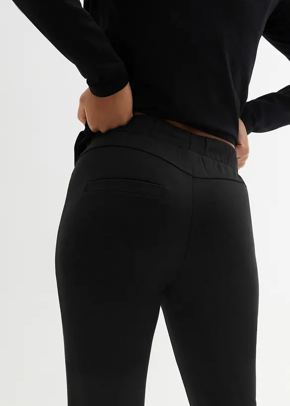 Pantalon &agrave; taille &eacute;lastiqu&eacute;e en Punto di Roma confortable, bonprix