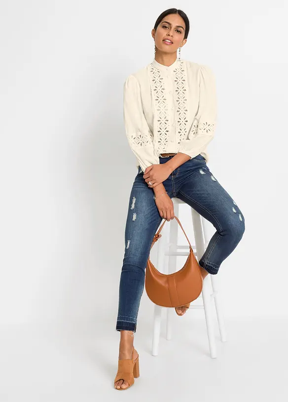 Chemisier &agrave; dentelle en viscose m&eacute;lang&eacute;e, bonprix