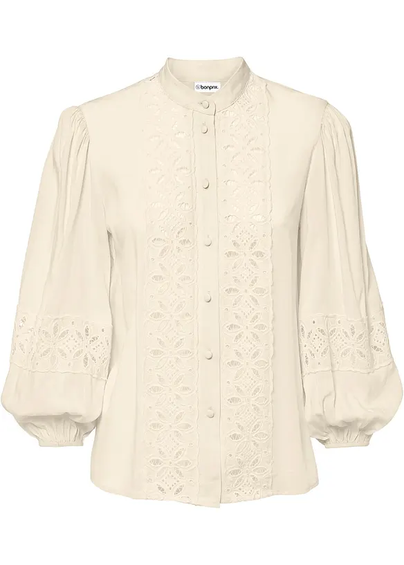 Chemisier &agrave; dentelle en viscose m&eacute;lang&eacute;e, bonprix