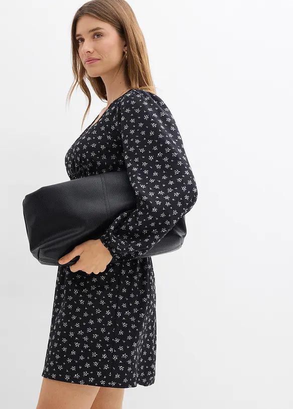 Robe courte &agrave; manches bouffantes, bonprix