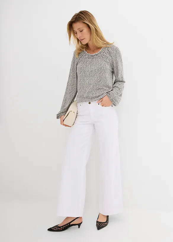 T-shirt manches longues en viscose extensible, bonprix