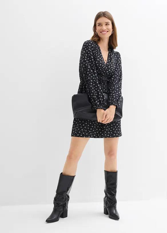Robe courte &agrave; manches bouffantes, bonprix
