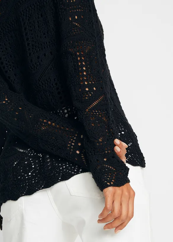 Gilet en maille ajour&eacute;e, bonprix