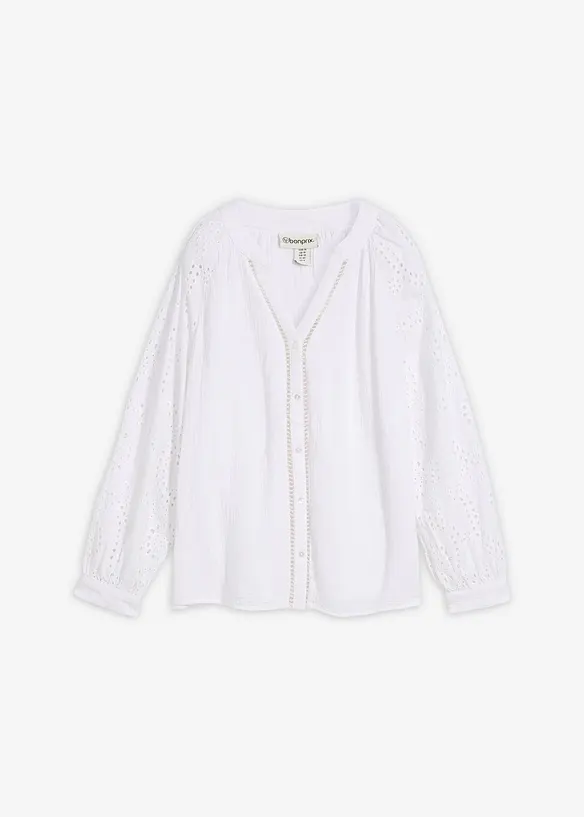 Blouse longue en gaze de coton l&eacute;g&egrave;re, bonprix