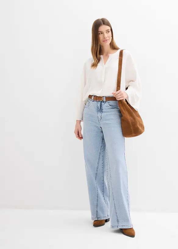 Chemisier en coton &agrave; manches larges, bonprix