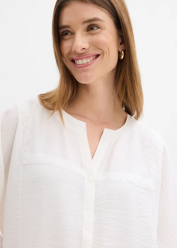 Chemisier en coton &agrave; manches larges, bonprix