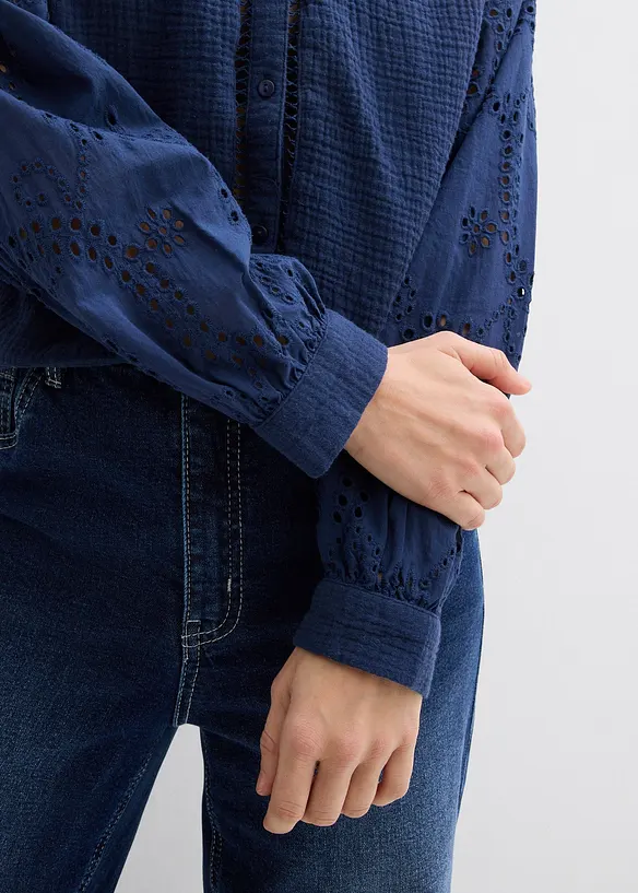 Blouse longue en gaze de coton l&eacute;g&egrave;re, bonprix