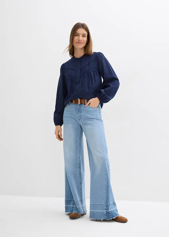 Chemisier brod&eacute; en coton, bonprix