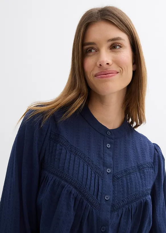 Chemisier brod&eacute; en coton, bonprix