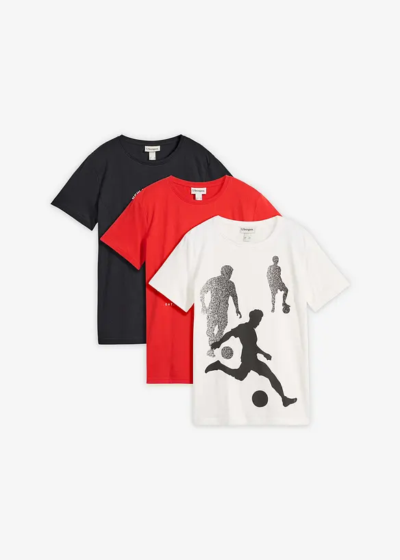 Lot de 3 T-shirts 100% coton, bonprix