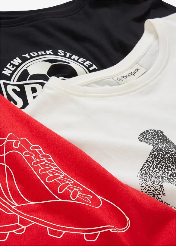 Lot de 3 T-shirts 100% coton, bonprix