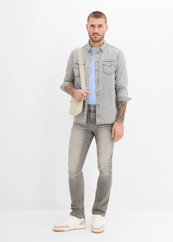 Chemise en jean 100% coton, bonprix