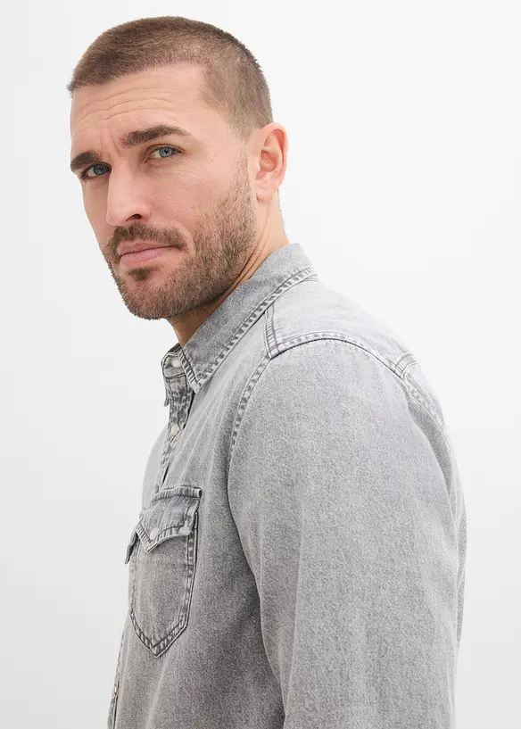 Chemise en jean 100% coton, bonprix