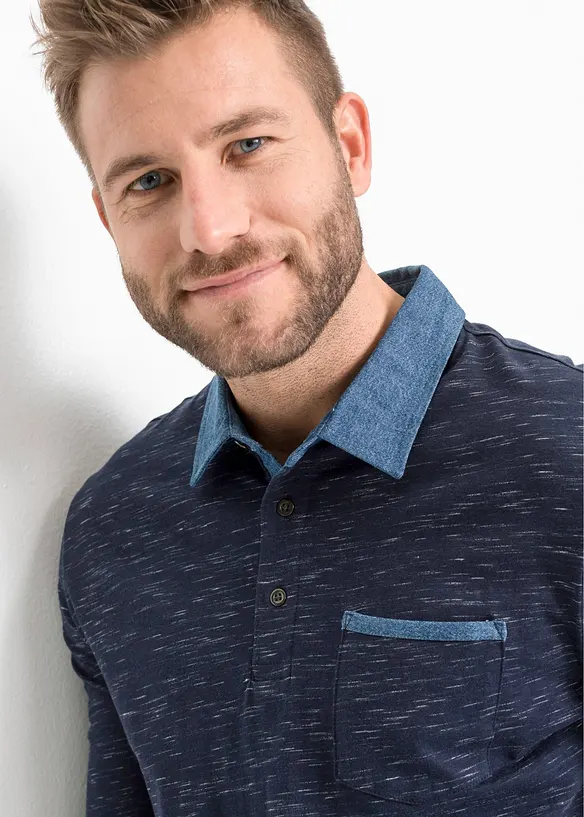 Polo manches longues 100% coton, bonprix