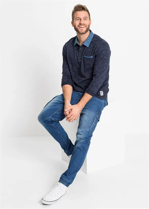 Polo manches longues 100% coton, bonprix