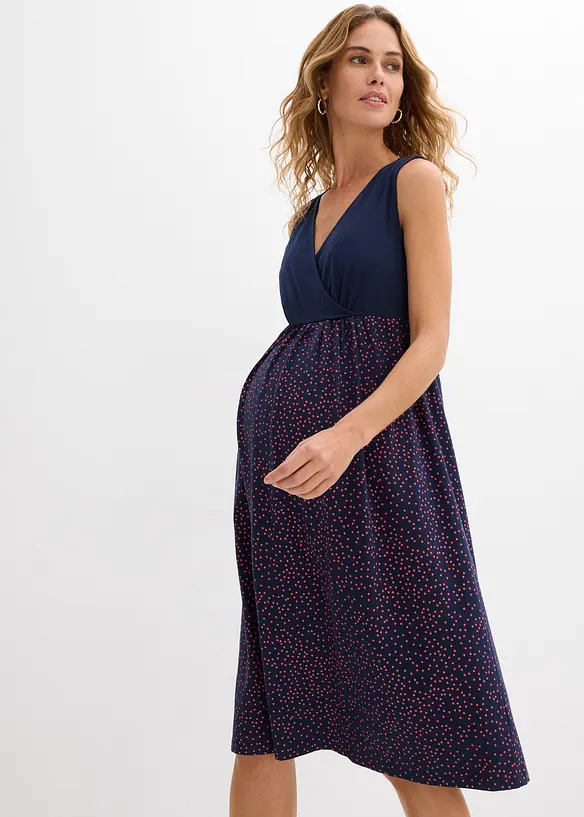 Robe de grossesse et d&rsquo;allaitement + T-shirt manches longues en coton (ens. 2 pces), bonprix