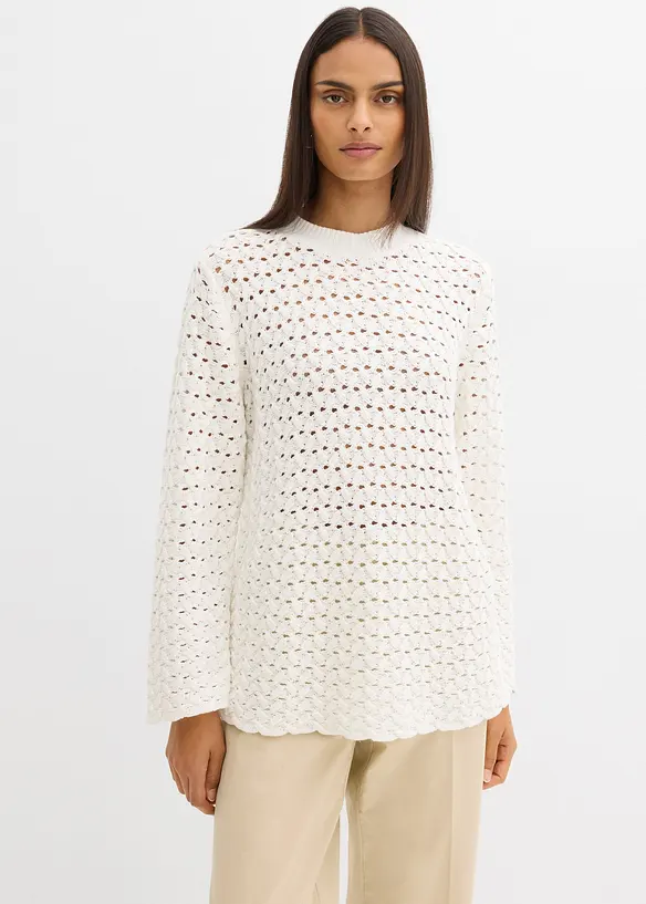 Pull en maille ajour&eacute;e, bonprix