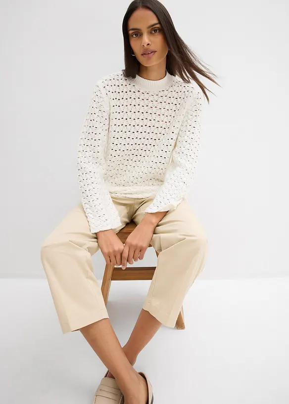 Pull en maille ajour&eacute;e, bonprix