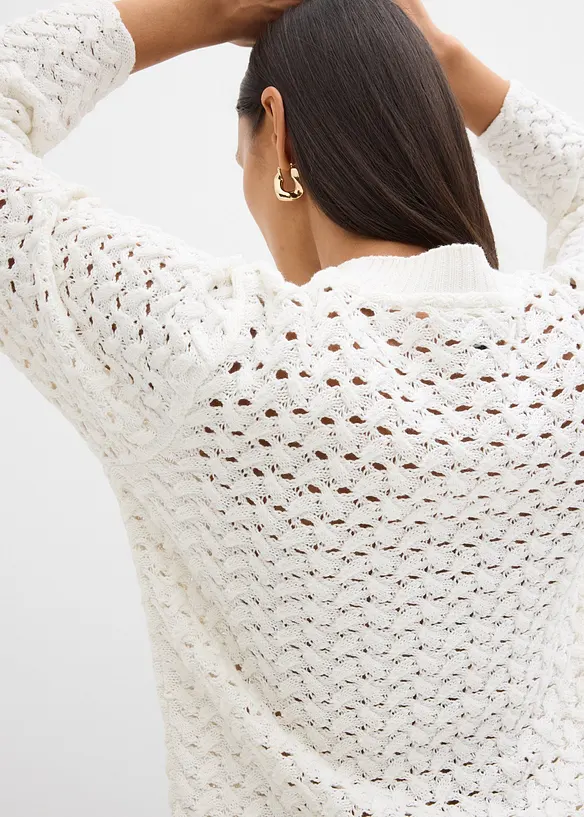 Pull en maille ajour&eacute;e, bonprix