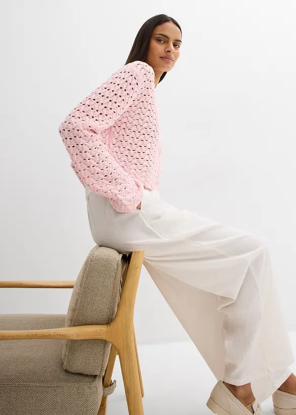 Gilet en maille ajour&eacute;e, bonprix