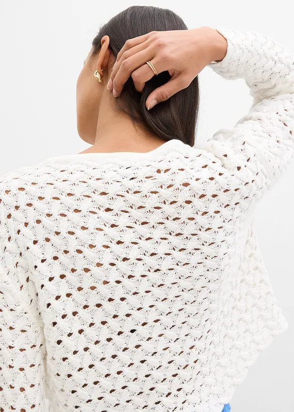 Gilet en maille ajour&eacute;e, bonprix