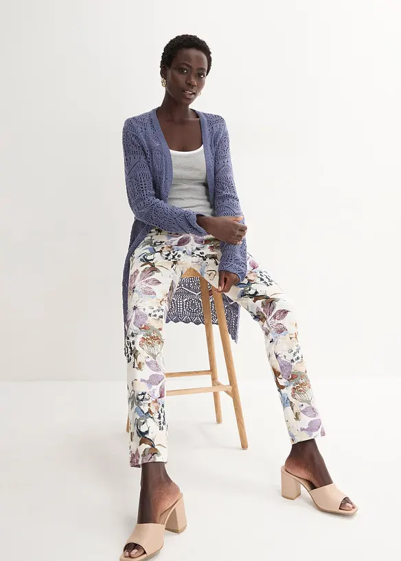 Pantalon extensible &agrave; imprim&eacute; floral, bonprix