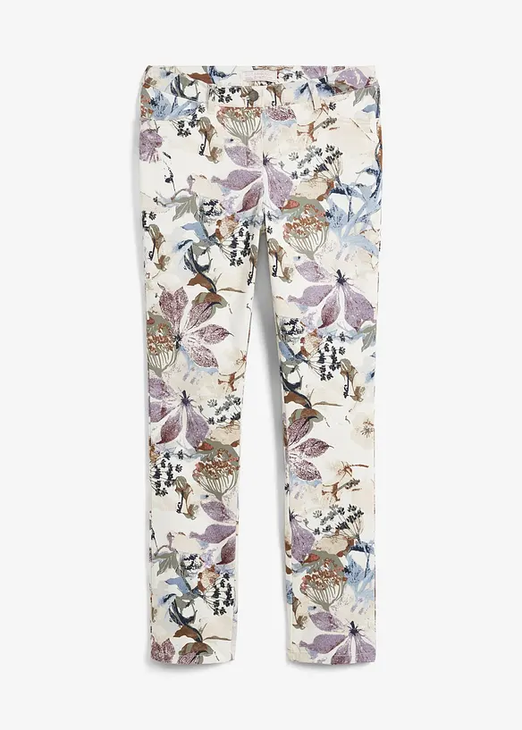 Pantalon extensible &agrave; imprim&eacute; floral, bonprix