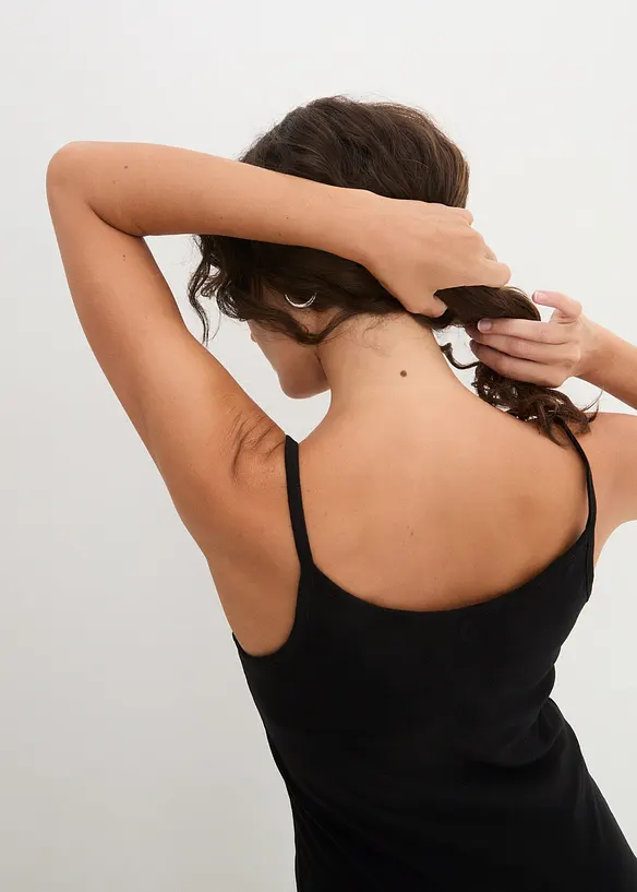 Lot de 3 tops &agrave; bretelles spaghetti 100% coton, bonprix